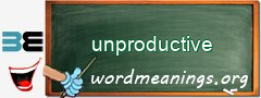 WordMeaning blackboard for unproductive